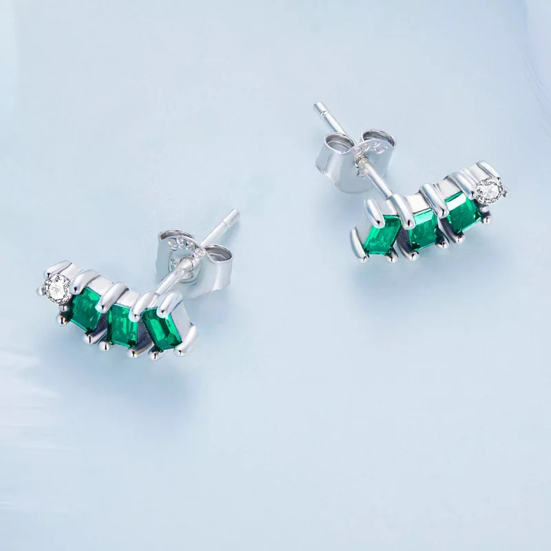 (imagen para) Pendientes de tachuelas estilo Pandora con gemas de mosaico - BSE704 - Ver 4