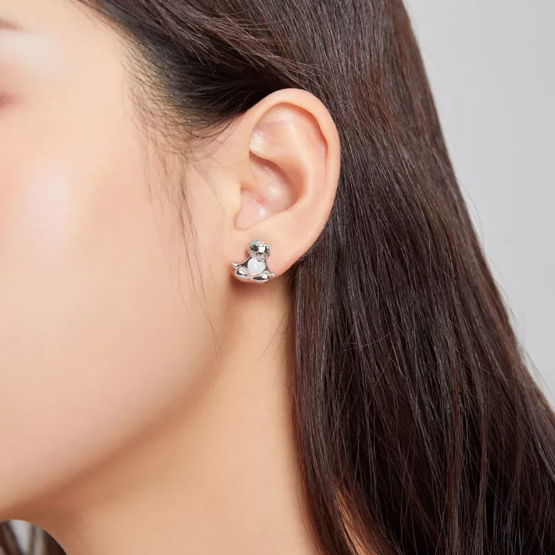 (imagen para) Pendientes de Tuerca con Diseño de Perezoso Estilo Pandora - BSE483 - Ver 7