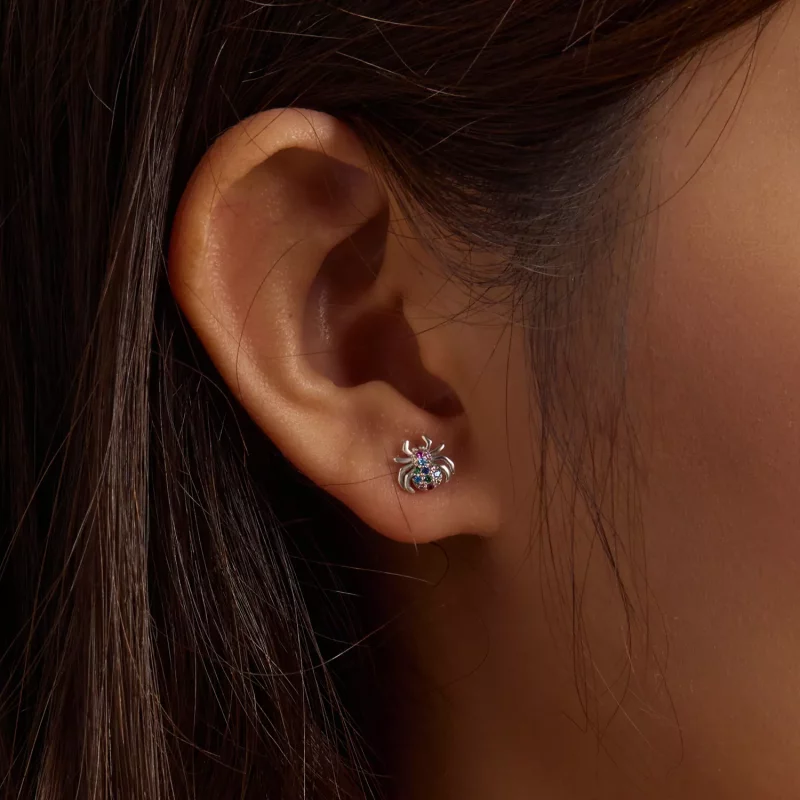 (imagen para) Pendientes de tuerca estilo Pandora con araña colorida - BSE561 - Ver 8