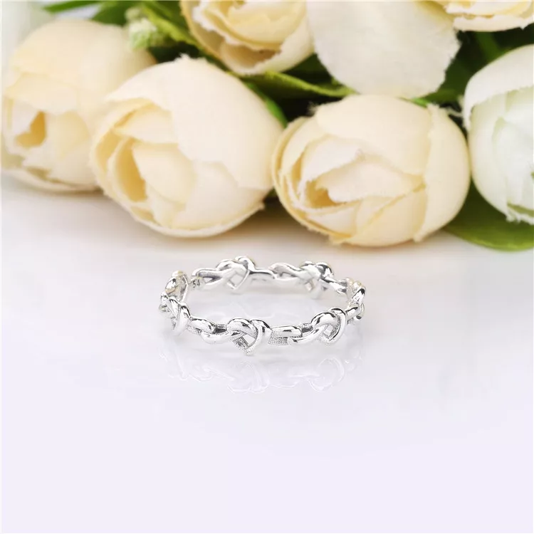 (imagen para) Anillo PANDORA en plata de ley Corazones Anudados - 198018 - Ver 3