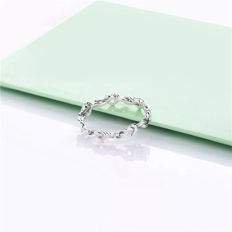 (imagen para) Anillo PANDORA en plata de ley Corazones Anudados - 198018 - Ver 4