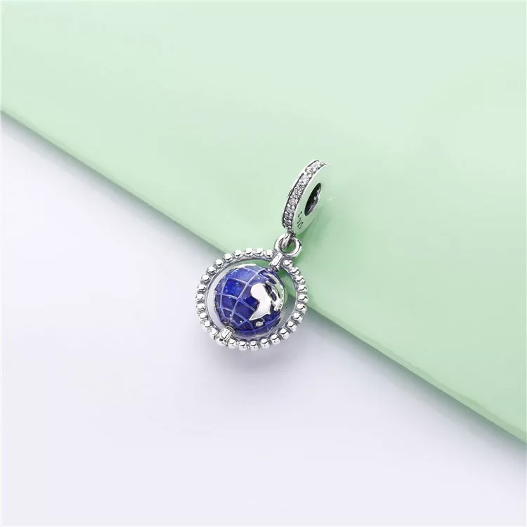 (imagen para) Charm Colgante PANDORA en plata de ley Globo Giratorio - 798021CZ - Ver 2