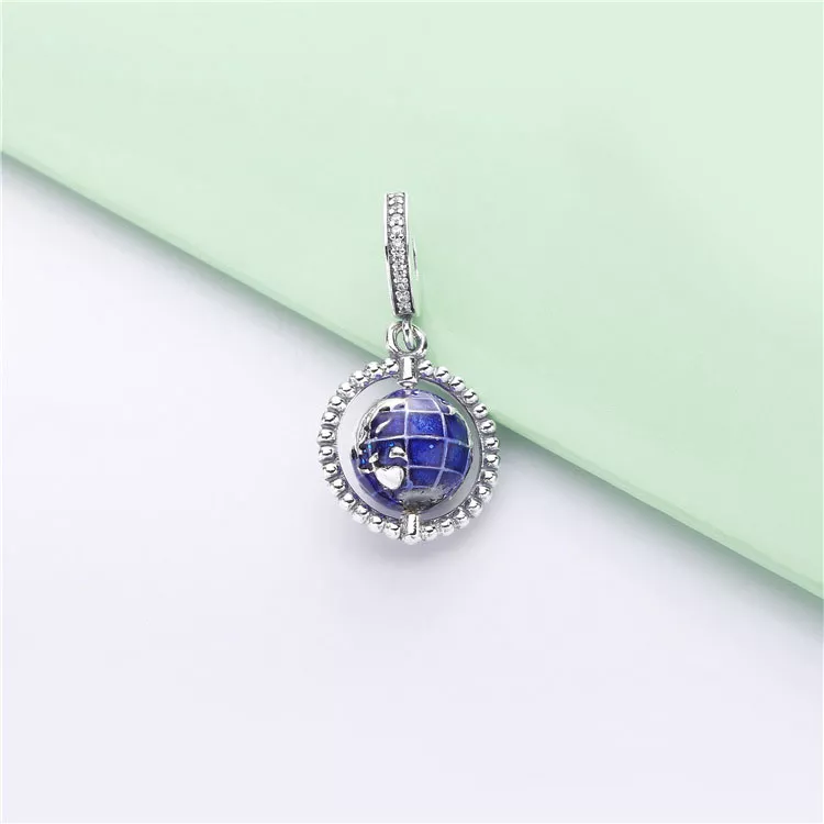 (imagen para) Charm Colgante PANDORA en plata de ley Globo Giratorio - 798021CZ - Ver 3