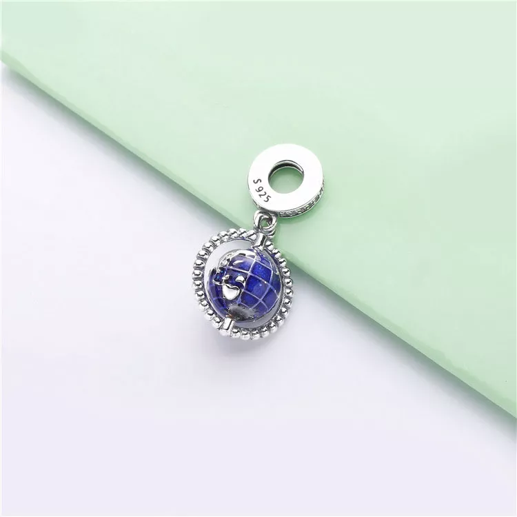 (imagen para) Charm Colgante PANDORA en plata de ley Globo Giratorio - 798021CZ - Ver 4