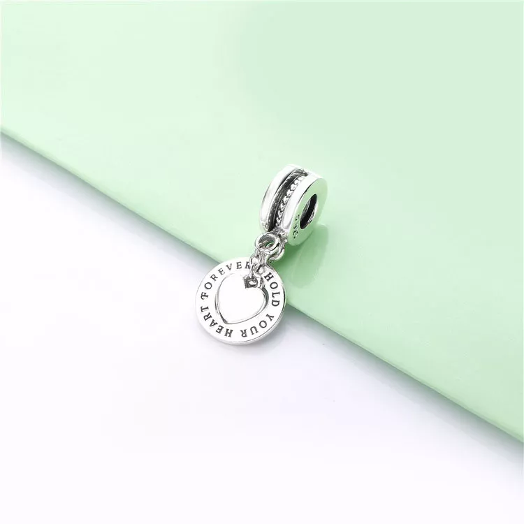 (imagen para) Charm colgante PANDORA Mantenga su corazón partido 798115 - Ver 2