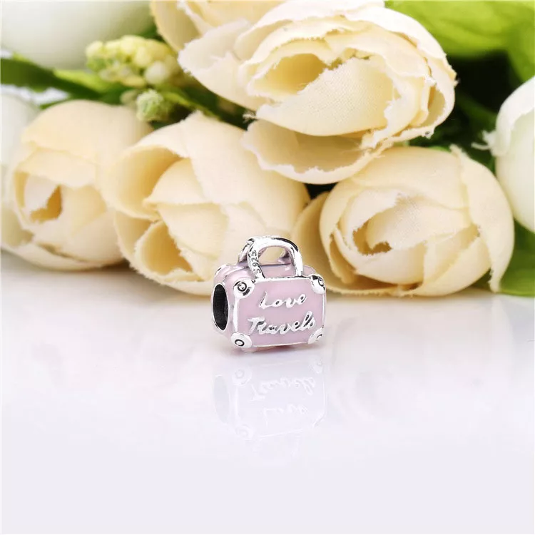 (imagen para) Charm PANDORA en plata de ley Maleta - 798063EN124 - Ver 2