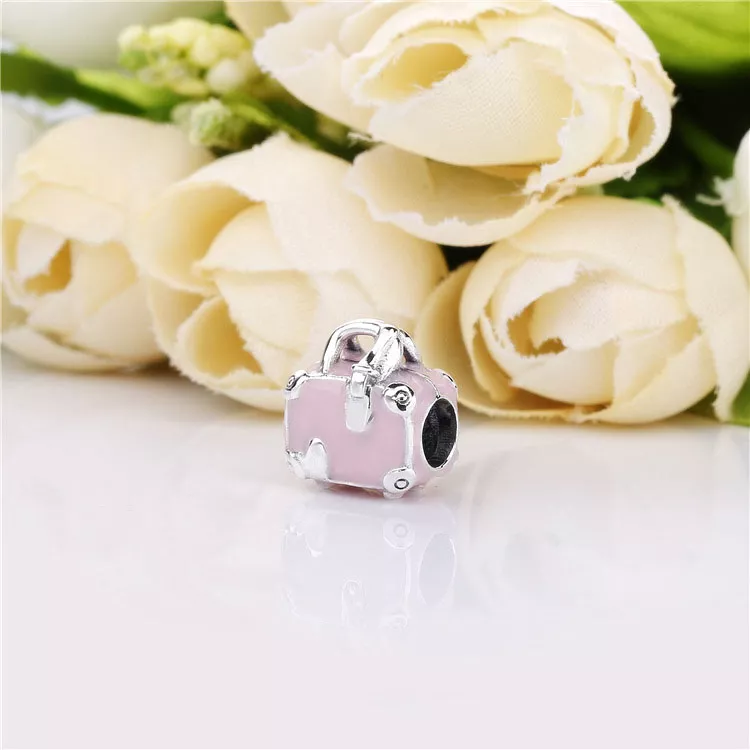 (imagen para) Charm PANDORA en plata de ley Maleta - 798063EN124 - Ver 3