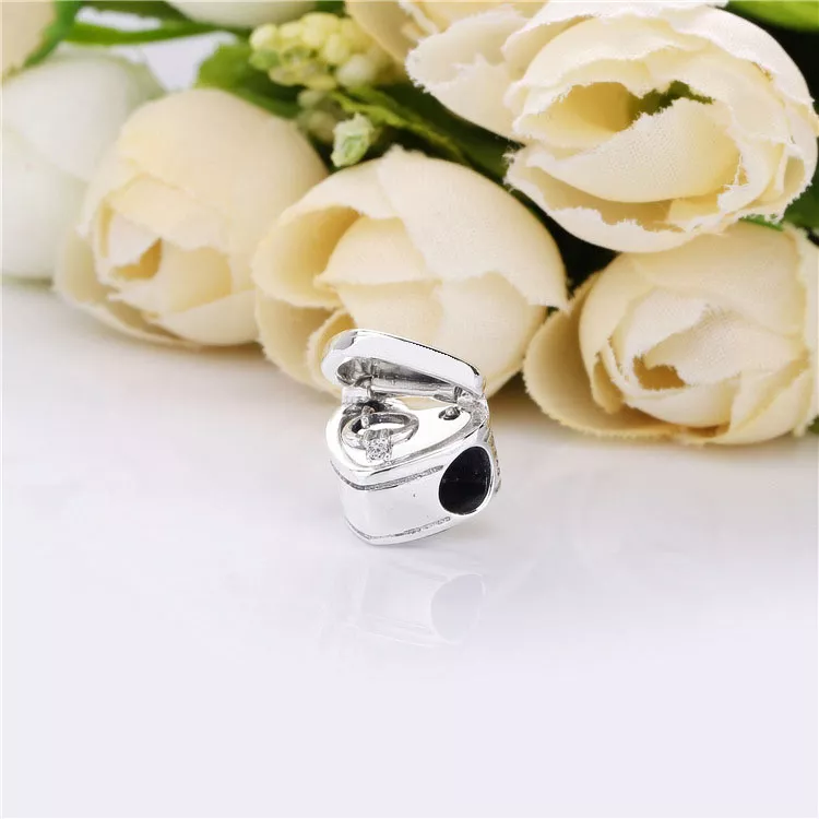 (imagen para) Charm PANDORA en plata de ley Nuestra Promesa - 798072CZ - Ver 4