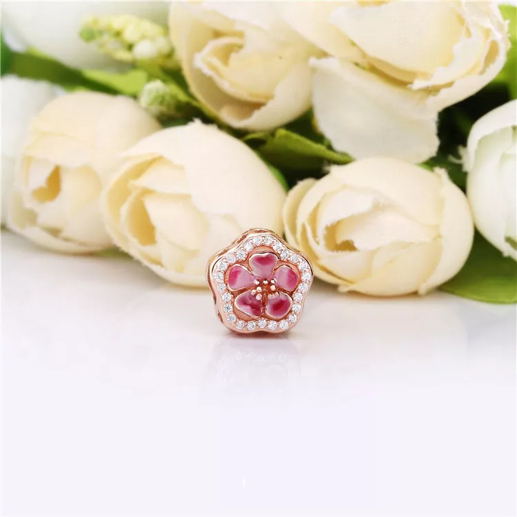 (imagen para) Charm PANDORA Flor de flor de durazno espumoso 788079CZ - Ver 2