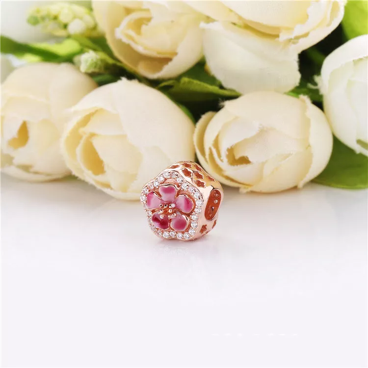 (imagen para) Charm PANDORA Flor de flor de durazno espumoso 788079CZ - Ver 3