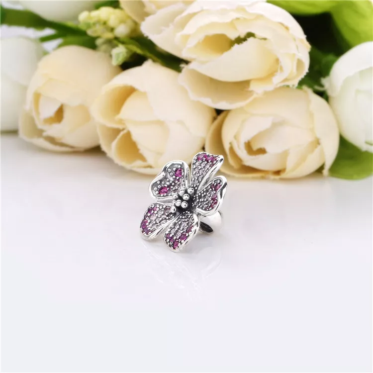 (imagen para) Charm PANDORA Flor de flor de durazno grande 798073NCCMX - Ver 3