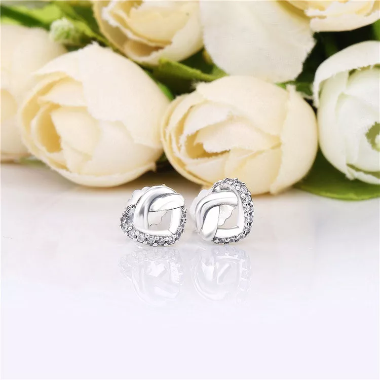 (imagen para) Pendientes PANDORA en plata de ley Corazones Anudados - 298019CZ - Ver 2