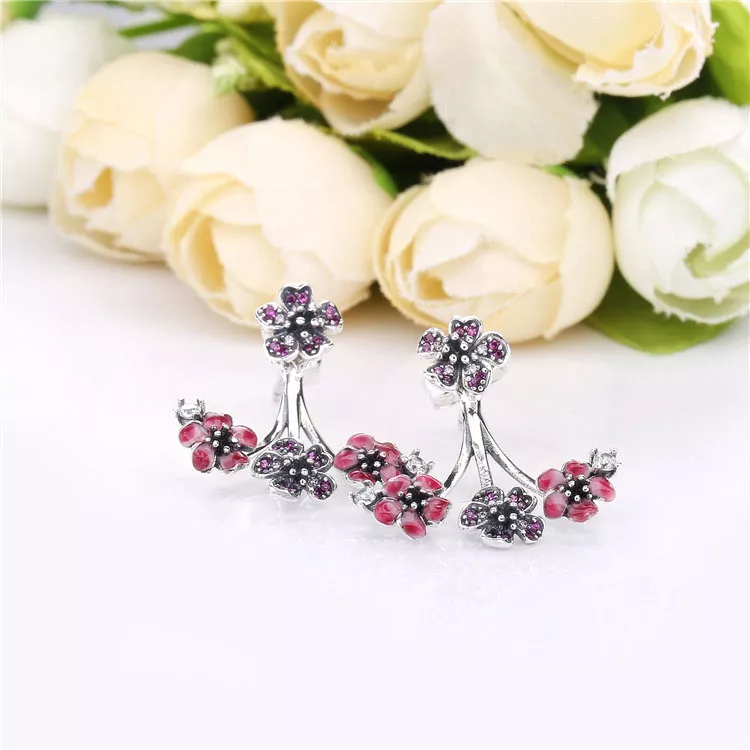 (imagen para) Pendientes PANDORA Flores de flor de durazno 298113NCCMX - Ver 2