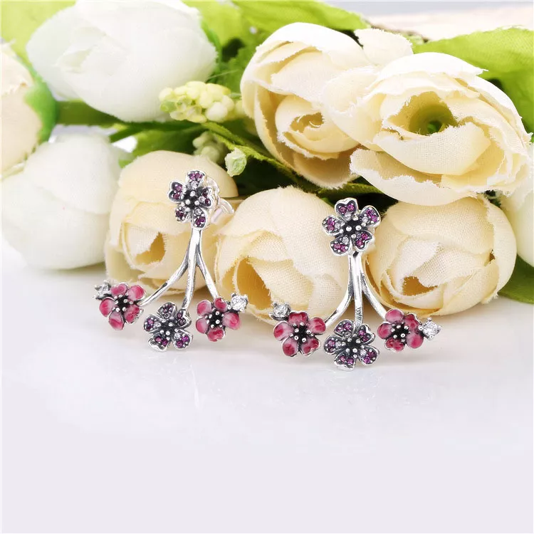 (imagen para) Pendientes PANDORA Flores de flor de durazno 298113NCCMX - Ver 3