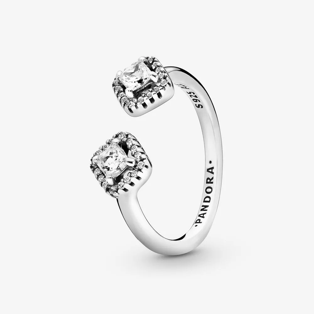 anillo abierto cuadrado pandora square sparkle 198506c01