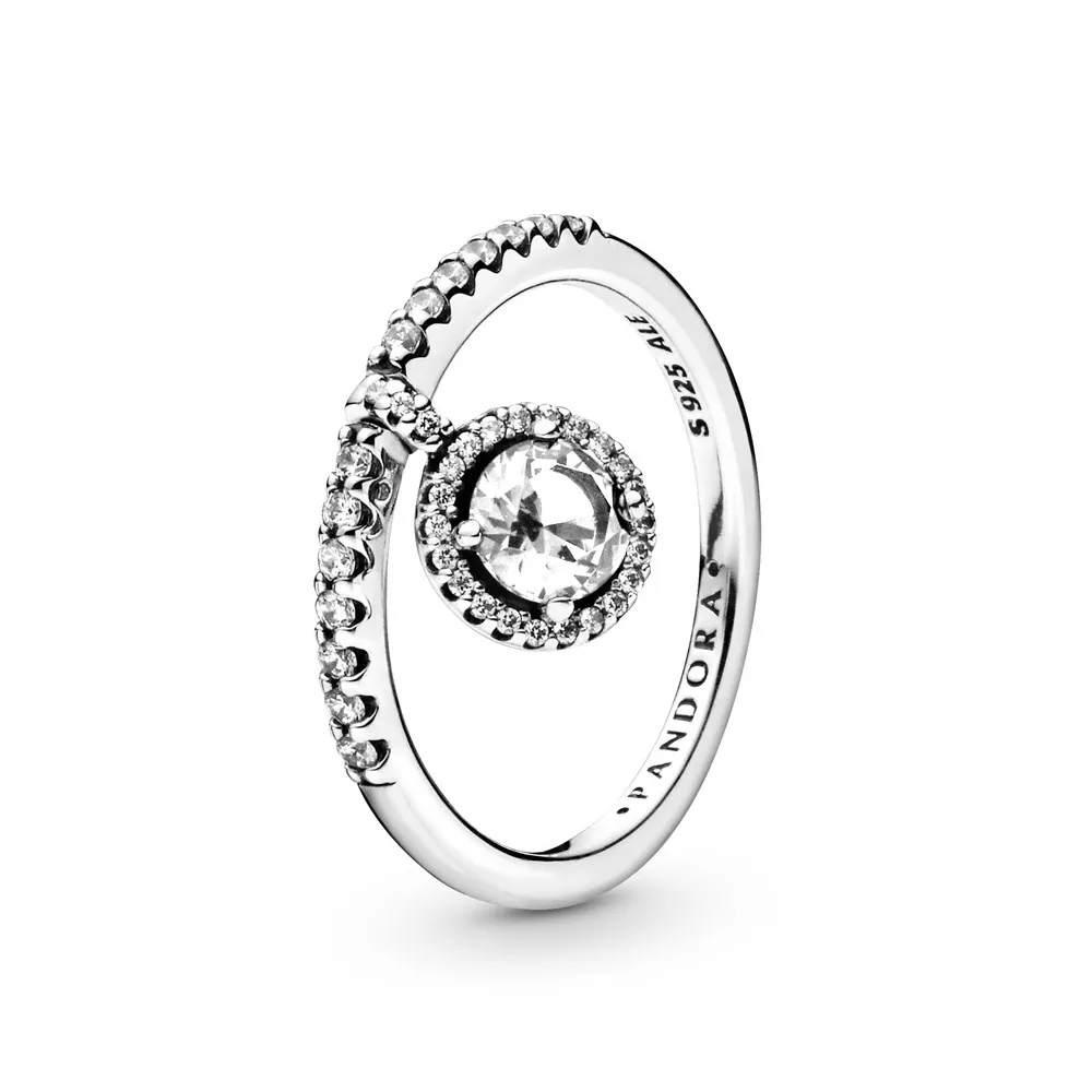 anillo colgante redondo brillante pandora 198491c01