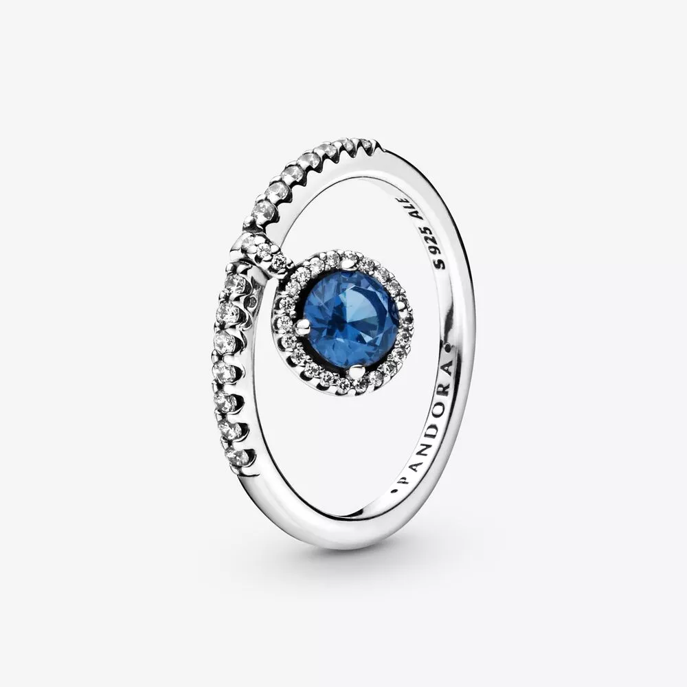 anillo pandora azul brillante colgante redondo 198491c02