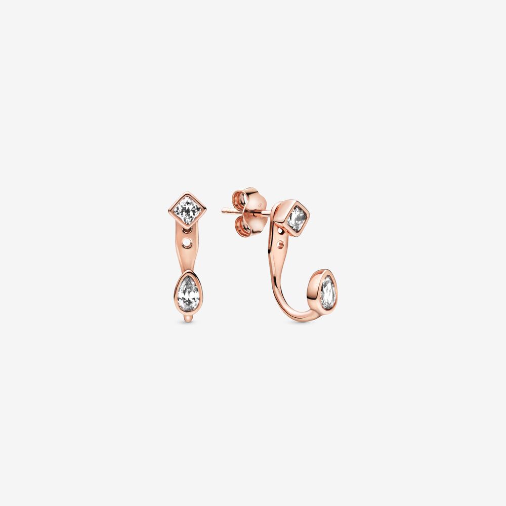 pendientes pandora formas geométricas cz transparente 288509c01