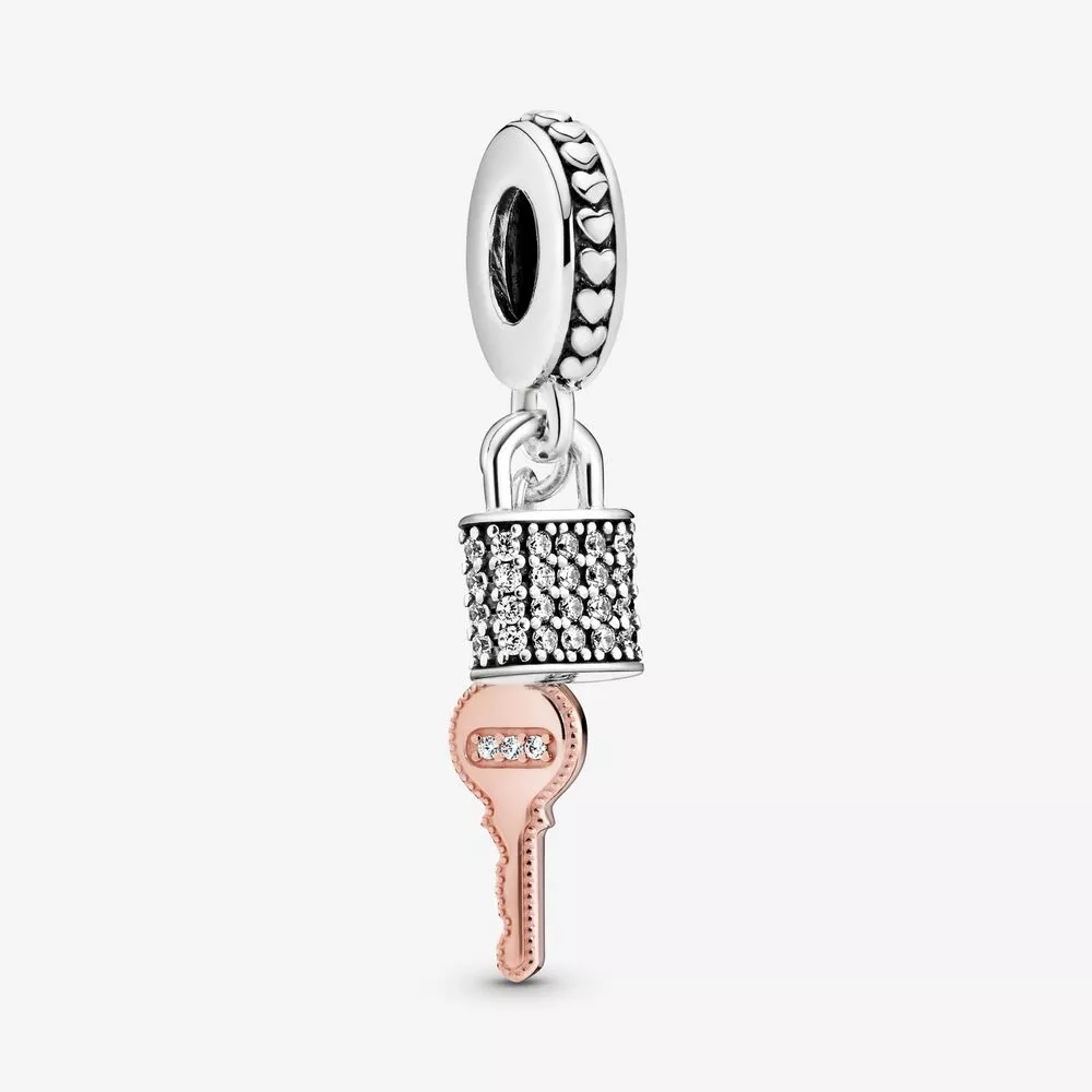 pandora colgante de candado y llave con pavé 788682c01