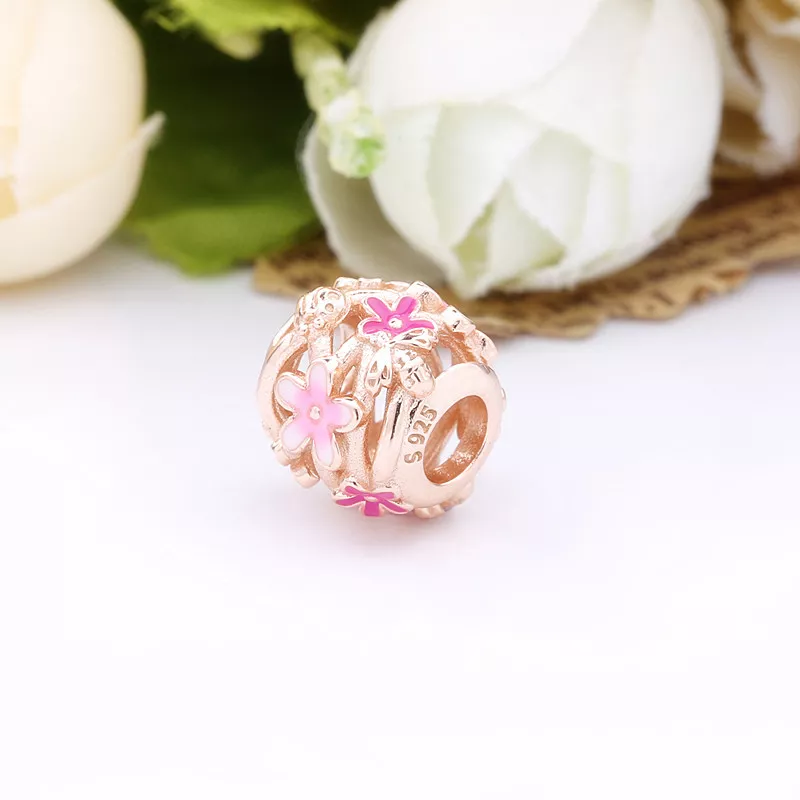 (imagen para) Abalorio PANDORA de Flores Margarita Rosa Calado - 788772C01 - Ver 2