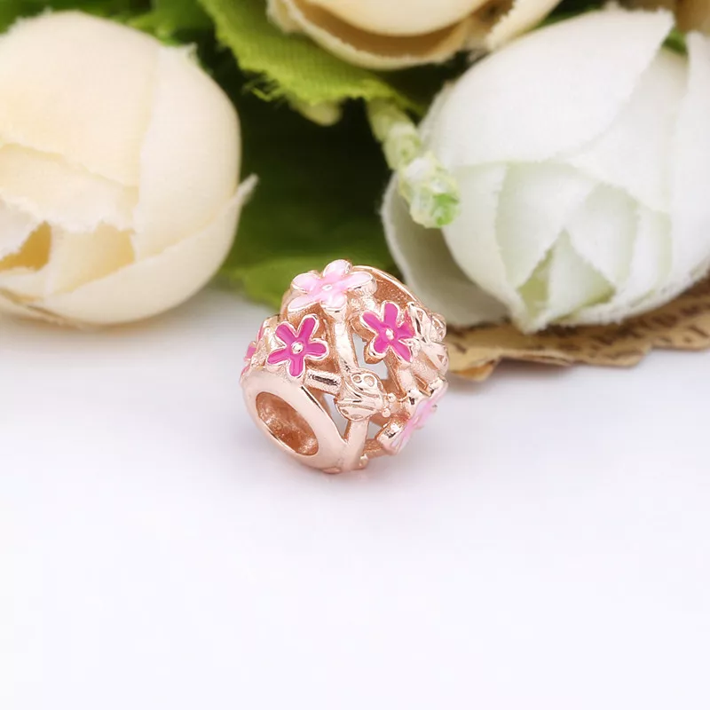 (imagen para) Abalorio PANDORA de Flores Margarita Rosa Calado - 788772C01 - Ver 4