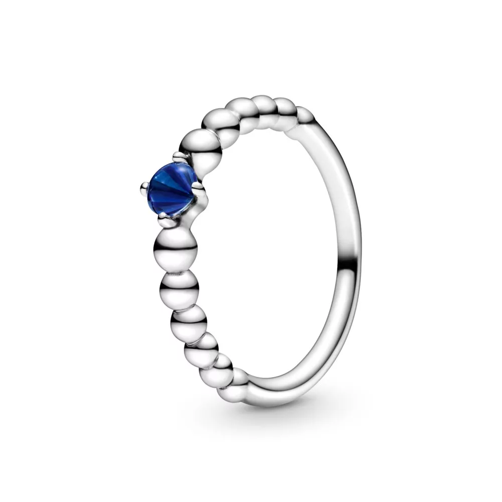 anillo con cuentas azul marino de pandora 198867c12
