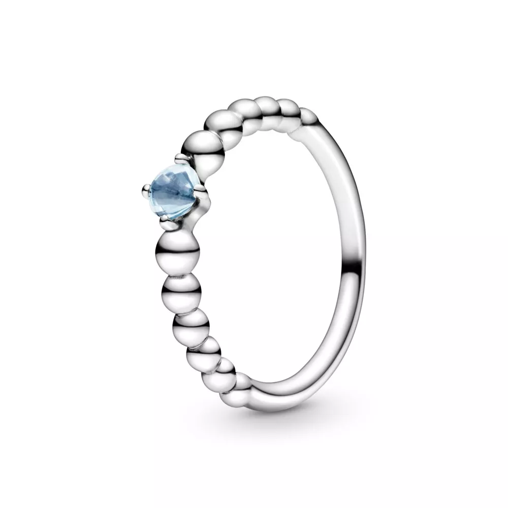anillo de cuentas azul agua pandora 198867c01