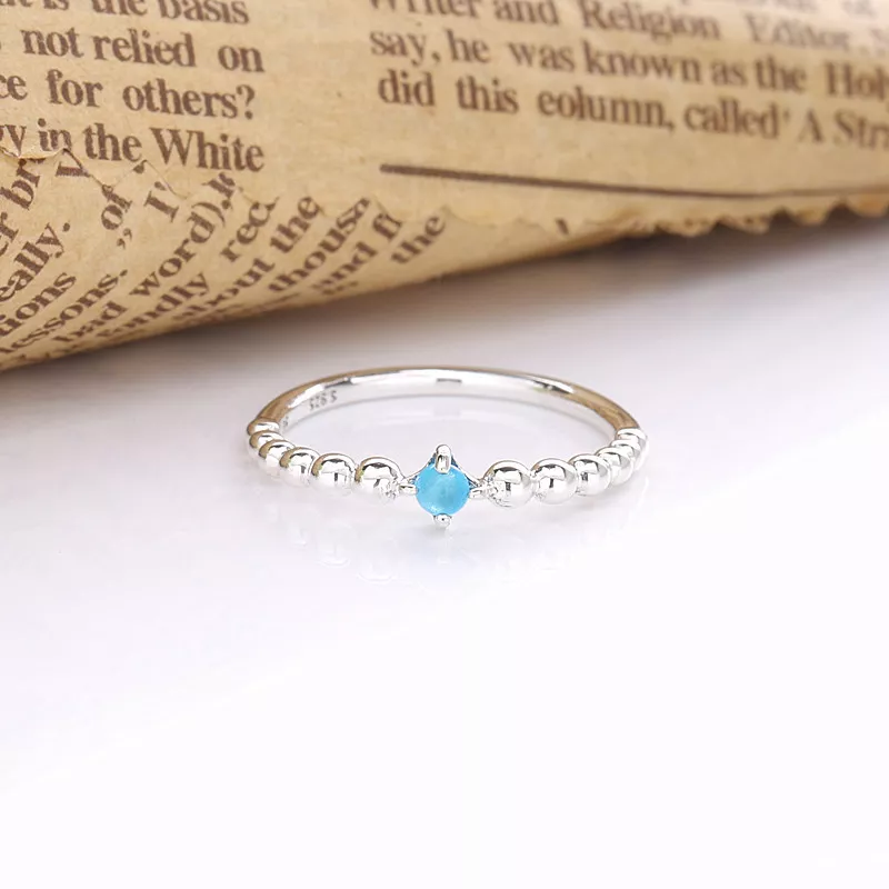 (imagen para) Anillo de cuentas PANDORA Sky Blue - 198867C07 - Ver 2