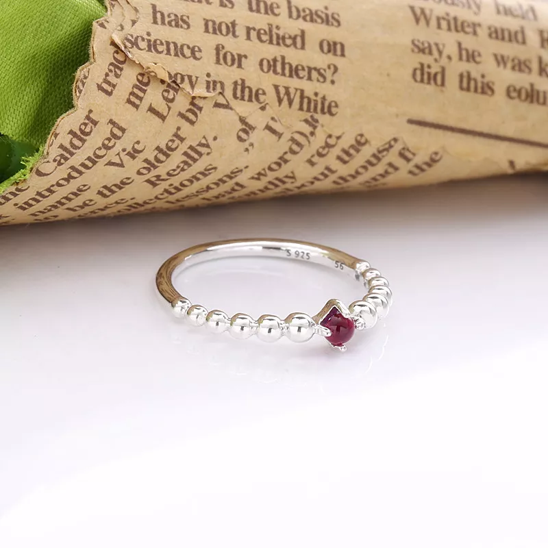 (imagen para) Anillo de cuentas rojo ardiente de PANDORA - 198867C02 - Ver 2