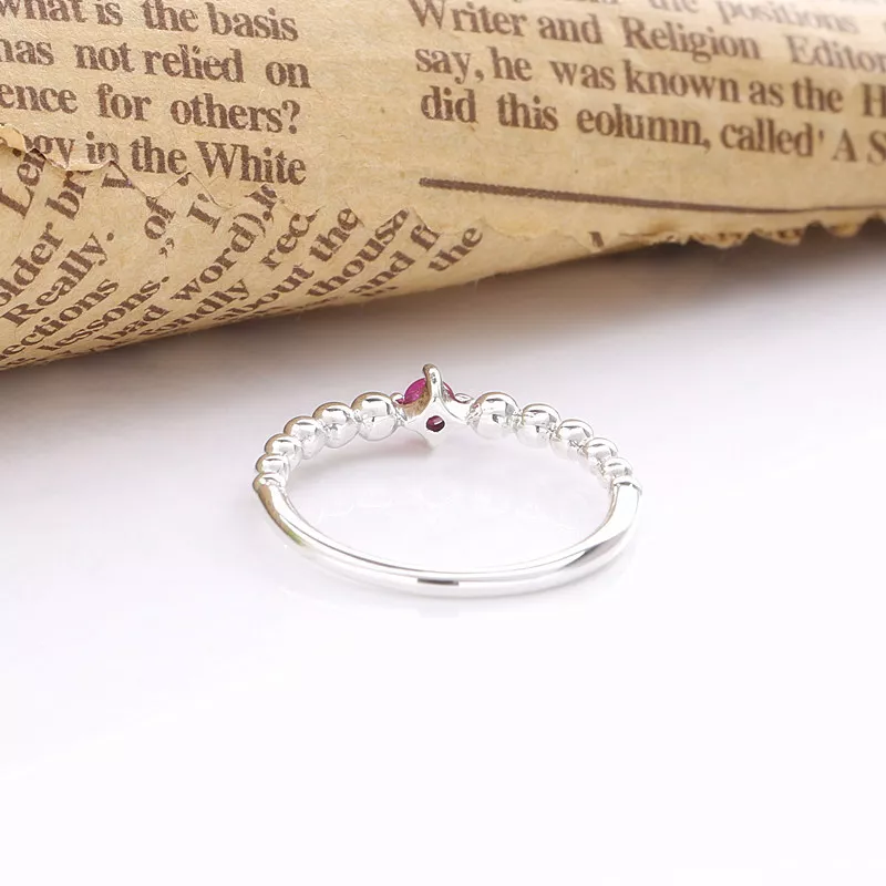 (imagen para) Anillo de cuentas rojo ardiente de PANDORA - 198867C02 - Ver 3