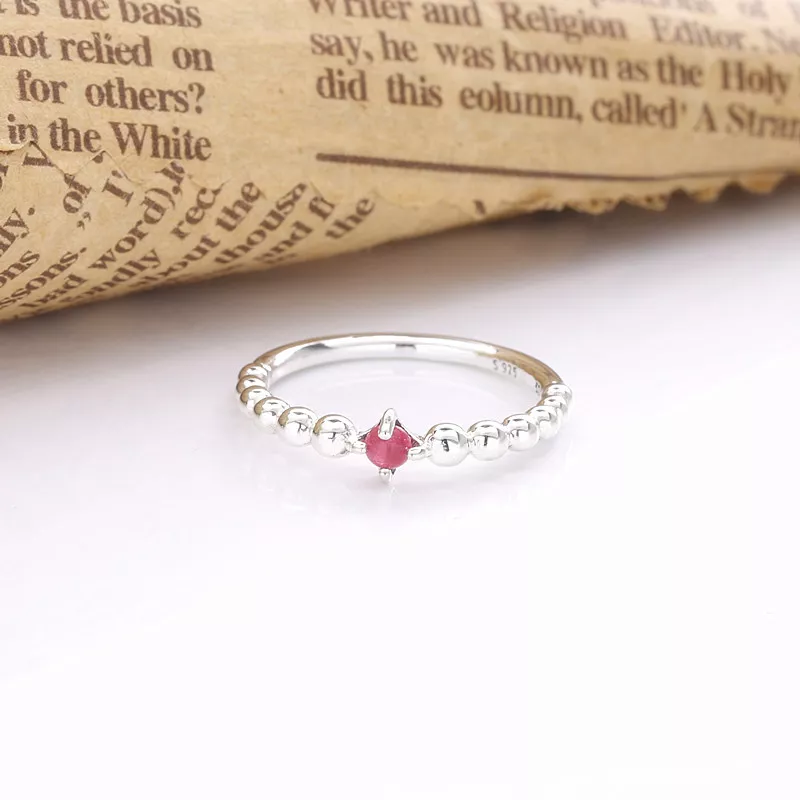 (imagen para) Anillo de cuentas rojo ardiente de PANDORA - 198867C02 - Ver 4