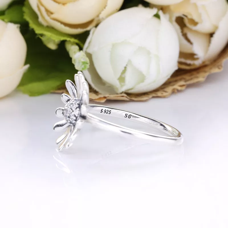 (imagen para) Anillo llamativo de margarita PANDORA con pavé - 198817C01 - Ver 3