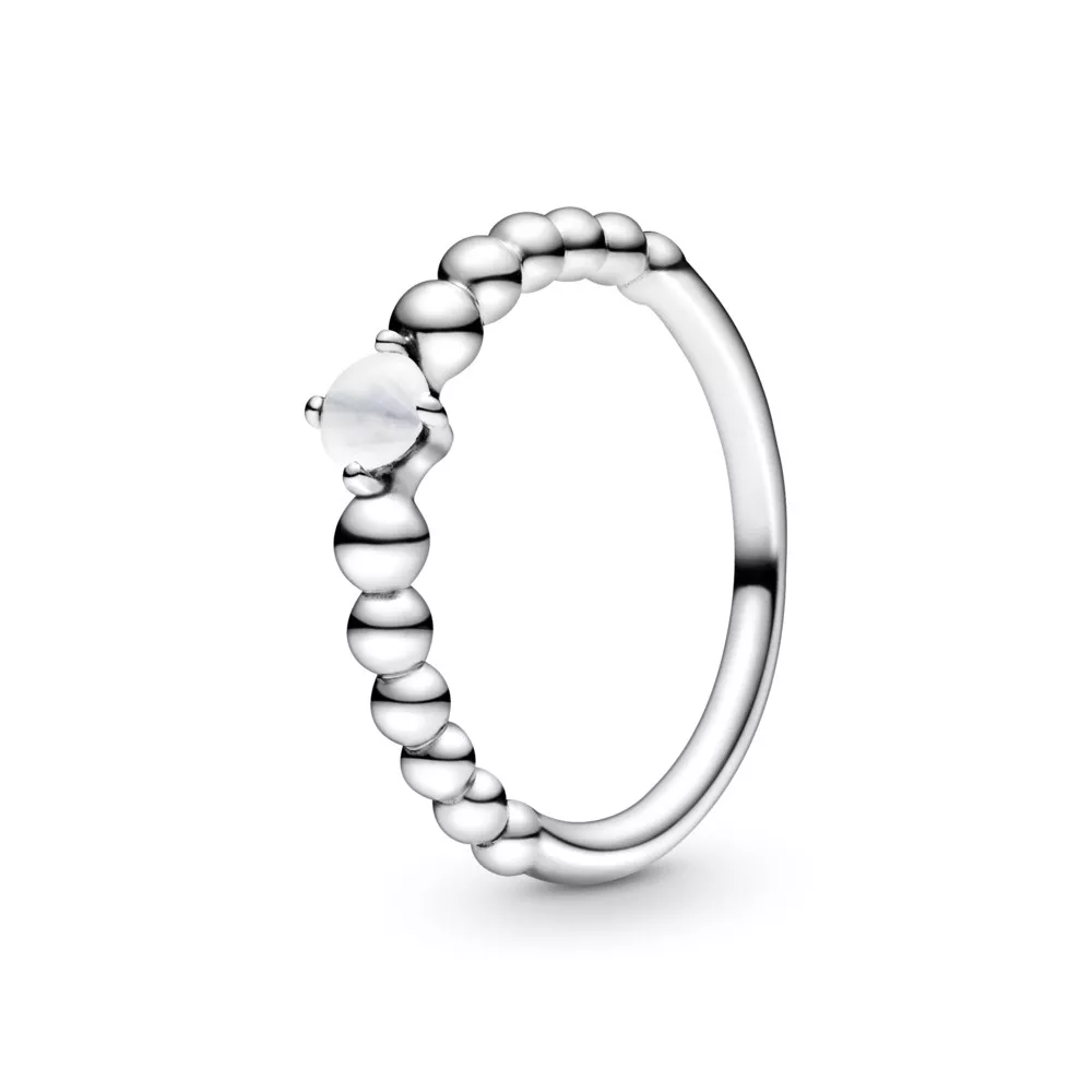 anillo pandora de cuentas blancas lechosas 198867c04