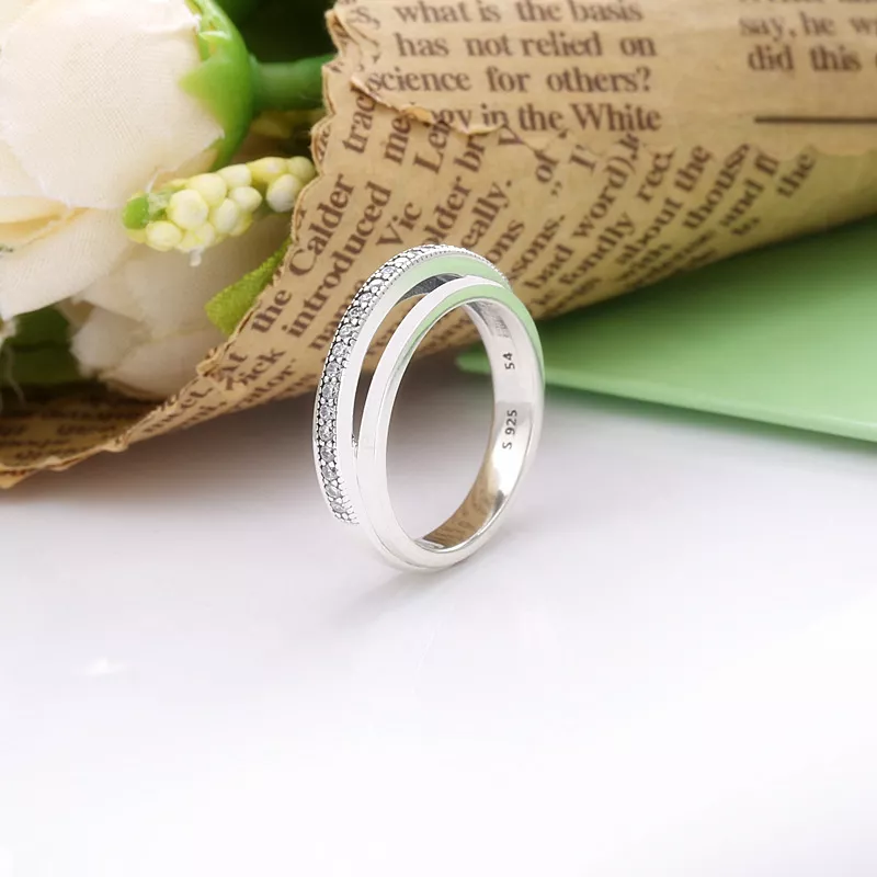 (imagen para) Anillo PANDORA de triple banda con pavé - 199040C01 - Ver 2