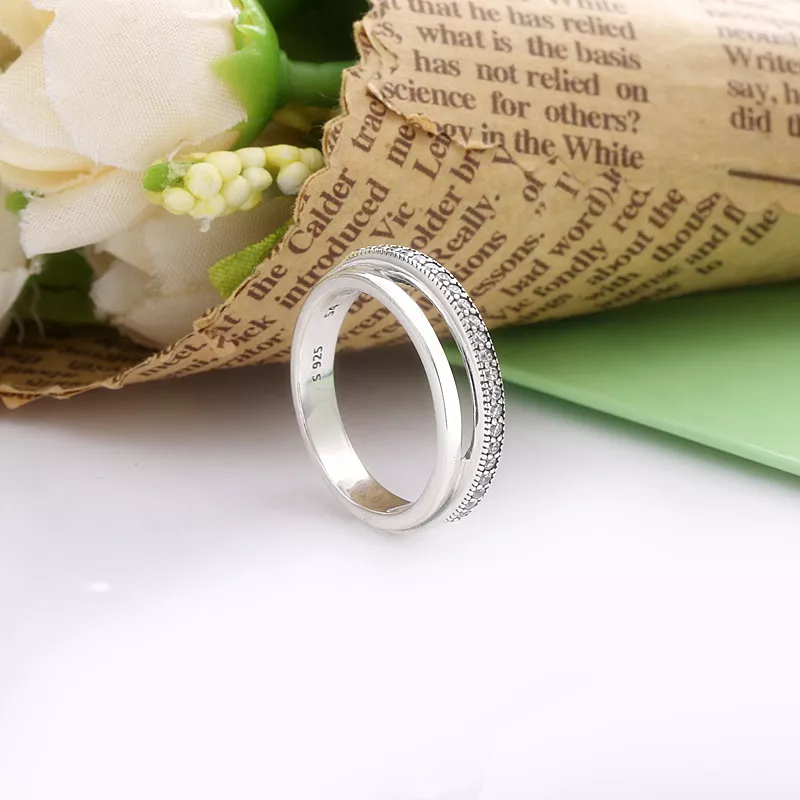 (imagen para) Anillo PANDORA de triple banda con pavé - 199040C01 - Ver 3