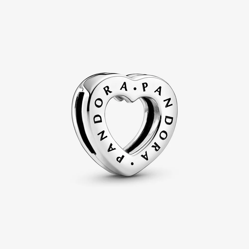 charm de clip con corazón y logo de pandora 798741c00