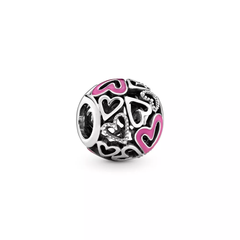 charm de pandora en rosa con diseño de corazón calado a mano 798677c01