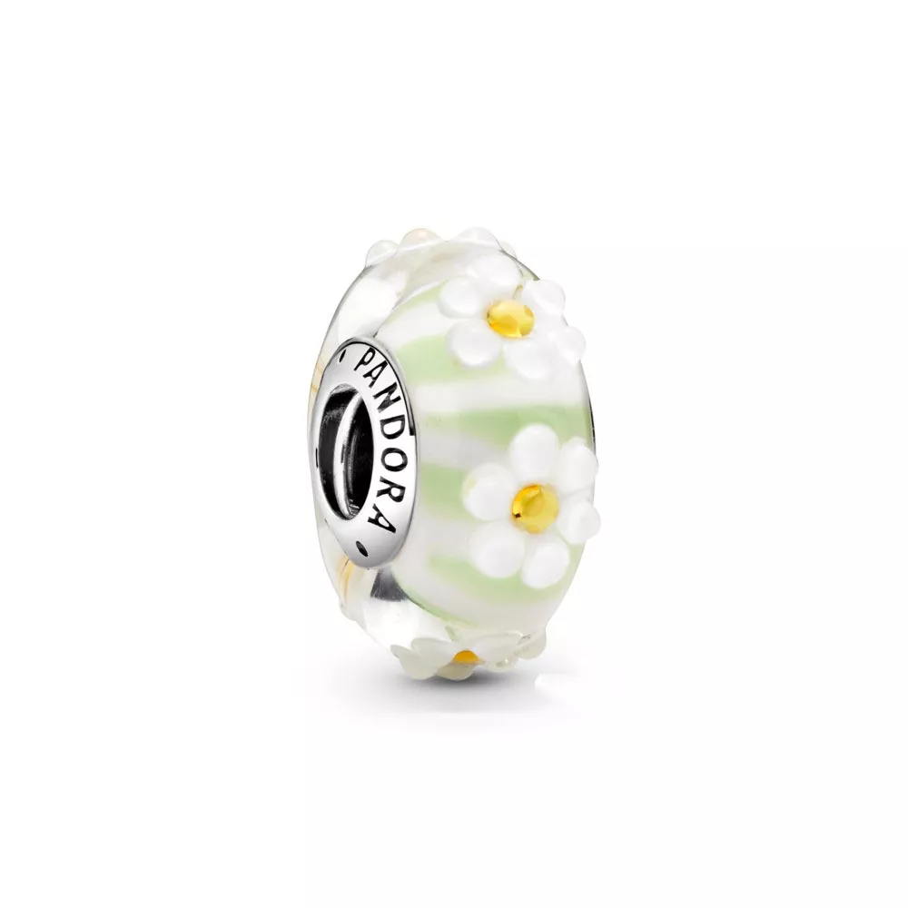 charm de vidrio murano con diseño de margarita de pandora 798798c00