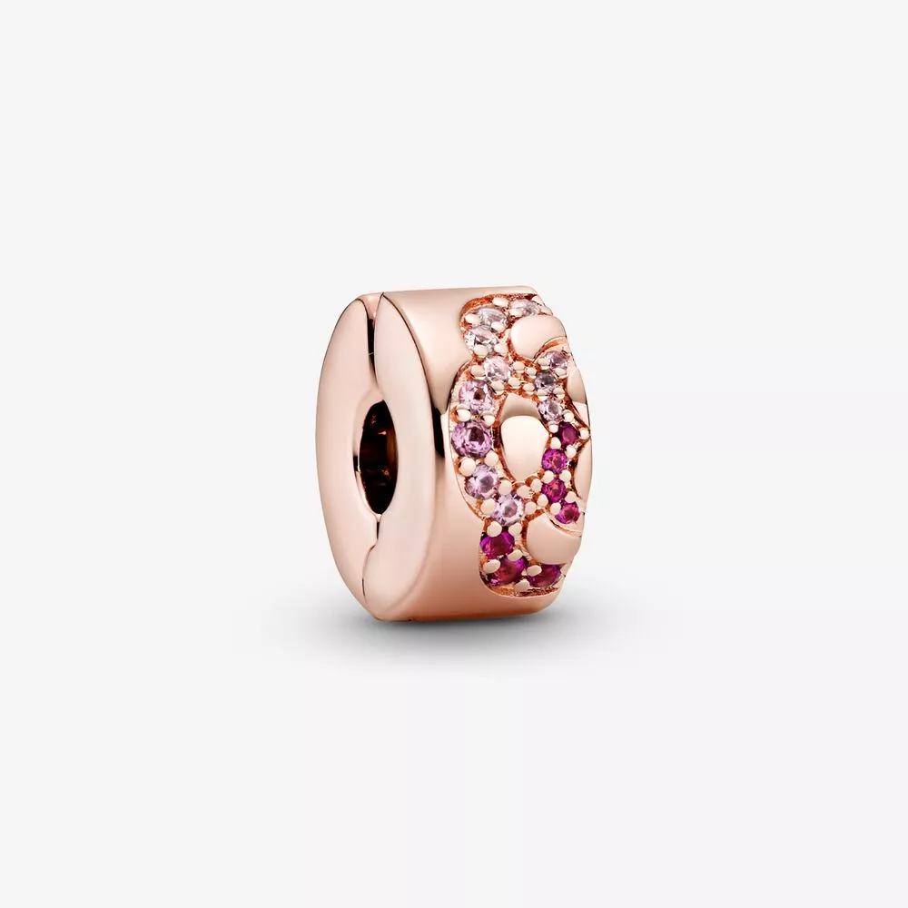 charms clip espaciador pandora con patrón de abanico rosa 788153c01