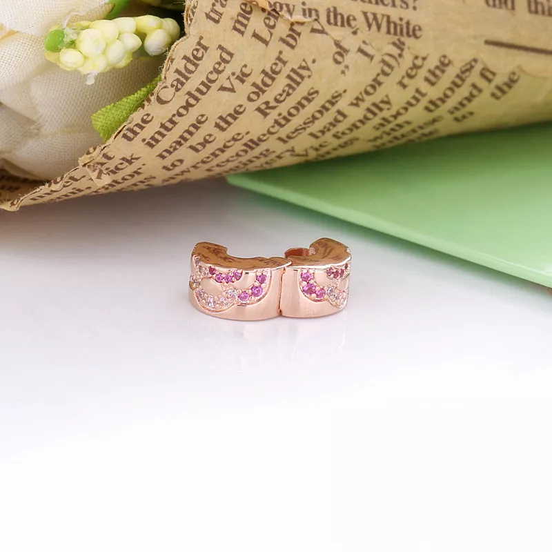 (imagen para) Charms Clip Espaciador PANDORA con Patrón de Abanico Rosa - 788153C01 - Ver 4