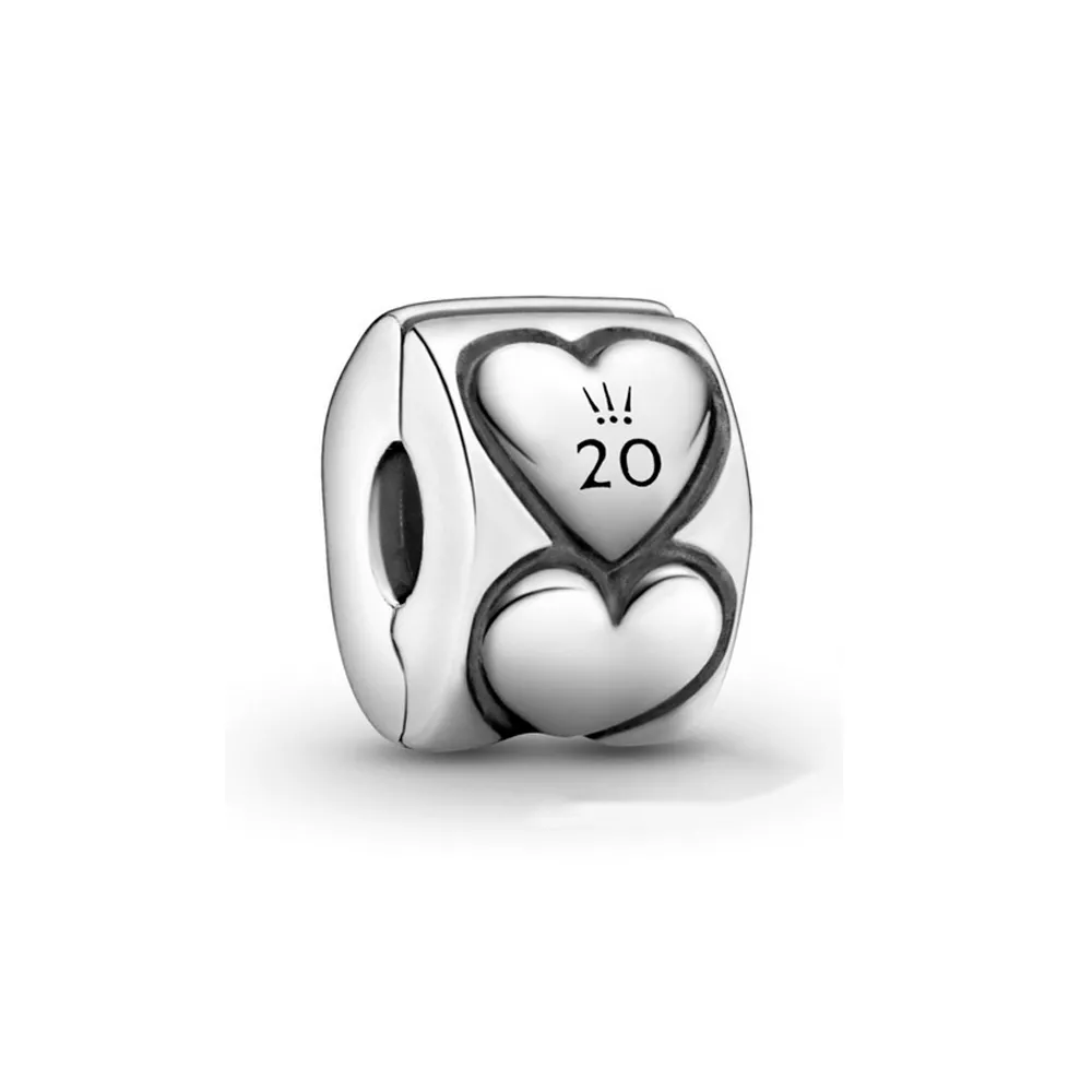 pandora 20 aniversario corazones clip de plata esterlina 799006c00