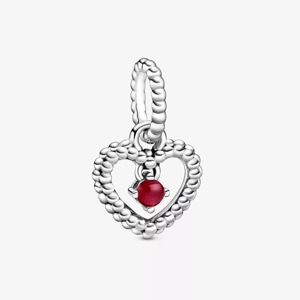 pandora abalorio colgante corazón de cuentas rojo oscuro 798854c08