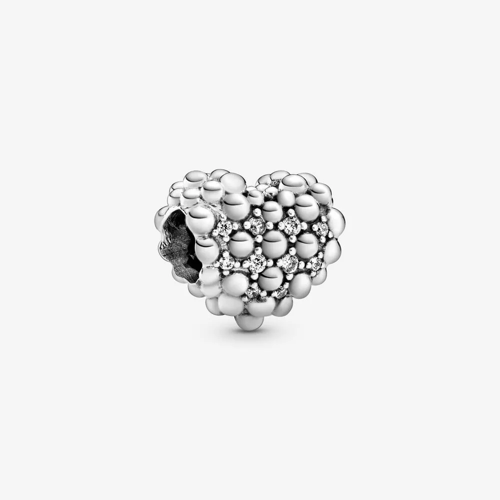 pandora abalorio de corazón brillante con cuentas 798681c01