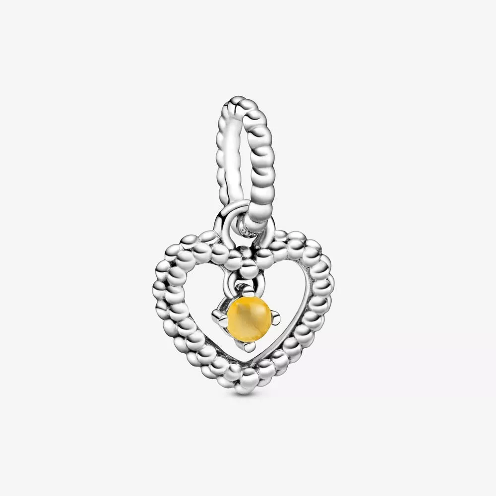 pandora amuleto colgante de corazón bicolor con cuentas de miel 798854c11