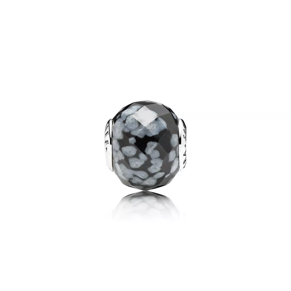 pandora belief essence collection encanto en plata con obsidiana copo de nieve 796045sfo