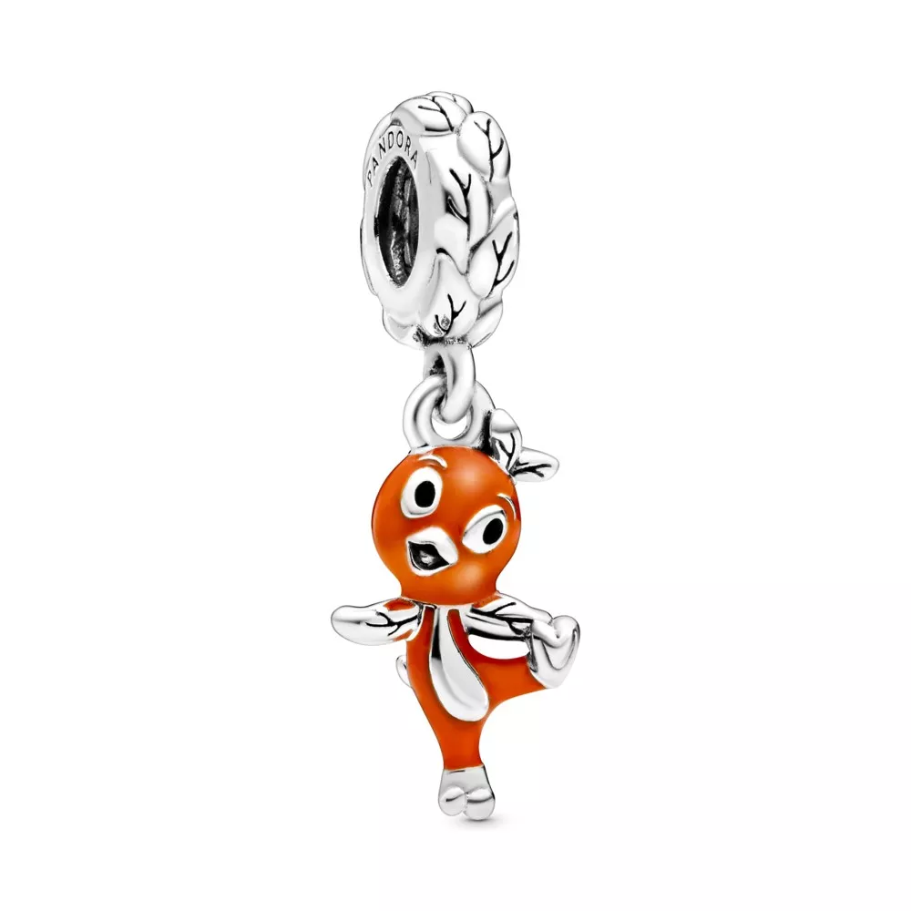 pandora colgante de plata esterlina con pájaro naranja de disney y esmalte naranja y negro 798877c01