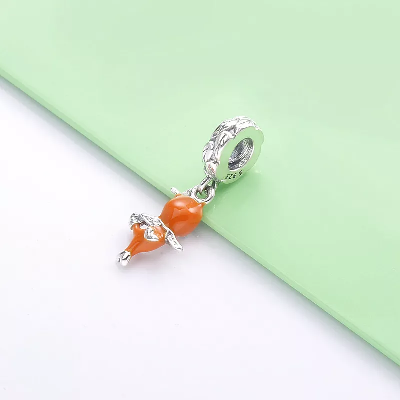 (imagen para) PANDORA Colgante de plata esterlina con pájaro naranja de Disney y esmalte naran - Ver 4