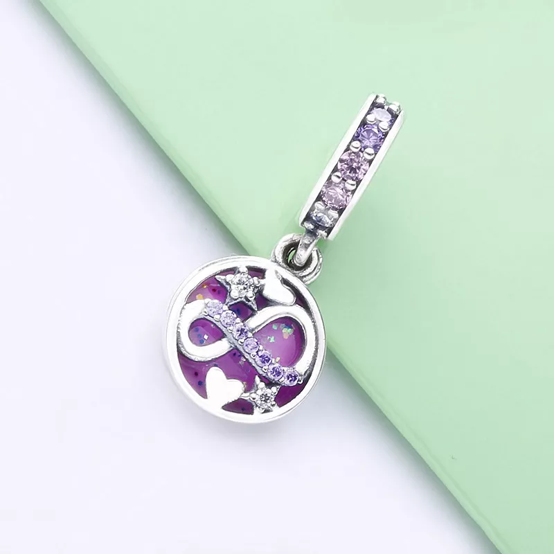 (imagen para) PANDORA Encanto Colgante de Corazones y Estrellas Infinitas Brillantes - 798829C - Ver 2