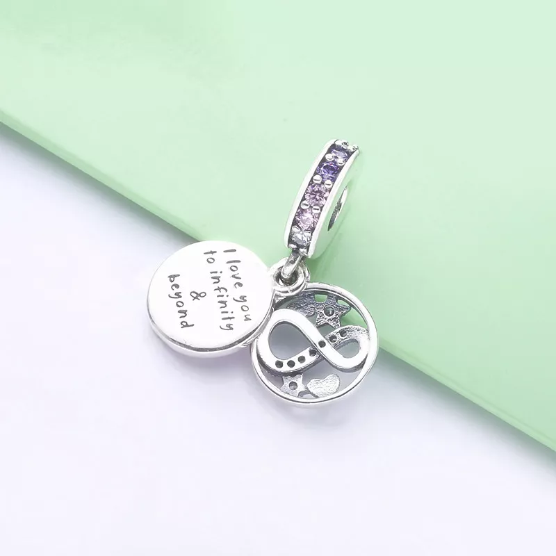 (imagen para) PANDORA Encanto Colgante de Corazones y Estrellas Infinitas Brillantes - 798829C - Ver 4