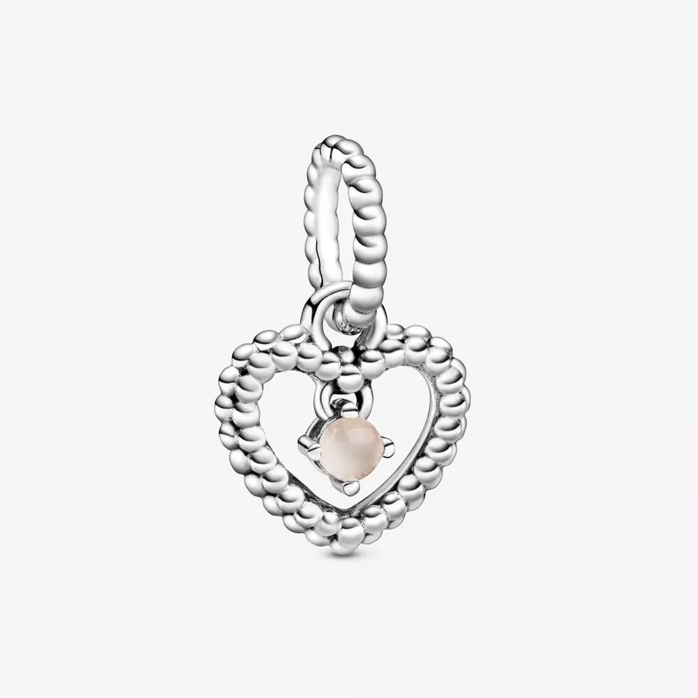 pandora encanto colgante de corazón de cuentas en rosa brumoso 798854c06